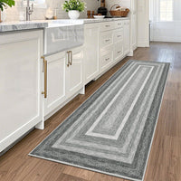 Garvee 2x6 Washable Non Slip Runner Rug - Braided Print, Stain Resistant Easy Clean, Polyester, Low Pile, TPR Backing, Kitchen Bedroom Entry