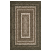 Garvee 8x10 Washable Area Rugs Modern Braided Printed Accent Rug with Non-Slip Backing, Foldable Low Pile Floor Cover, Bordered Indoor Carpet for Living Room, Bedroom, Brown