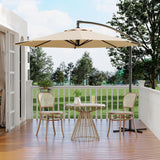 Garvee 10' Offset Patio Umbrella, Cantilever Umbrella with Easy Lift & Tilt Adjustment, 8 Ribs Sun Umbrella UV Protection, Tan - Tan