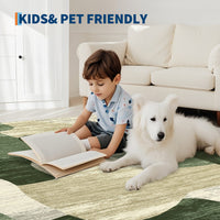 Garvee Modern Green 5x7 Abstract Living Room Area Rugs, Large Soft Washable Rugs for Bedroom Ultra Thin Non Slip Indoor Floor Carpet for Dining Room Apartment Office