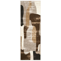 Garvee Modern Brown 2x6 Abstract Runner Rug for Kitchen, Soft Low Pile Non Slip Hallway Runners, Indoor Contemporary Floor Carpet for Laundry Bathroom