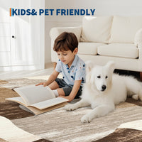 Garvee Modern Brown 5x7 Abstract Area Rugs, Large Washable Rugs for Living Room Soft Rugs for Bedroom, Ultra Thin Non Slip Indoor Floor Carpet for Dining Room Apartment Office