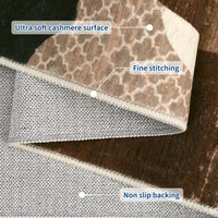 Garvee Modern Brown 5x7 Abstract Area Rugs, Large Washable Rugs for Living Room Soft Rugs for Bedroom, Ultra Thin Non Slip Indoor Floor Carpet for Dining Room Apartment Office