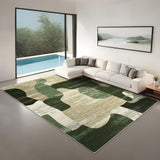 Garvee Modern Green 8x10 Washable Rugs for Bedroom, Abstract Living Room Area Rug Soft Non Slip, Ultra Thin Low Pile Contemporary Large Carpet for Dining Room Home Office - Green