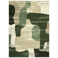 Garvee Modern Green 10x13 Abstract Area Rug Large Soft Faux Wool Non-Slip Backing Foldable Low Pile Polyester Indoor Living Room Bedroom