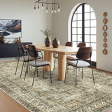 Garvee Vintage Throw Rug 4x6 Non Slip Non Shedding Washable Floor Cover, Low Pile Traditional Distressed Retro Carpet, Foldable Floral Print Soft Mat for Dining Room Bathroom Kitchen - Brown