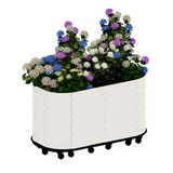 Garvee Self-Watering Wheeled Metal Garden Bed with Lockable Wheels & Water Reservoir, Galvanized Steel, Rust-Resistant, Mobile Raised Planter for Indoor/Outdoor Herb & Veggie Growing - White