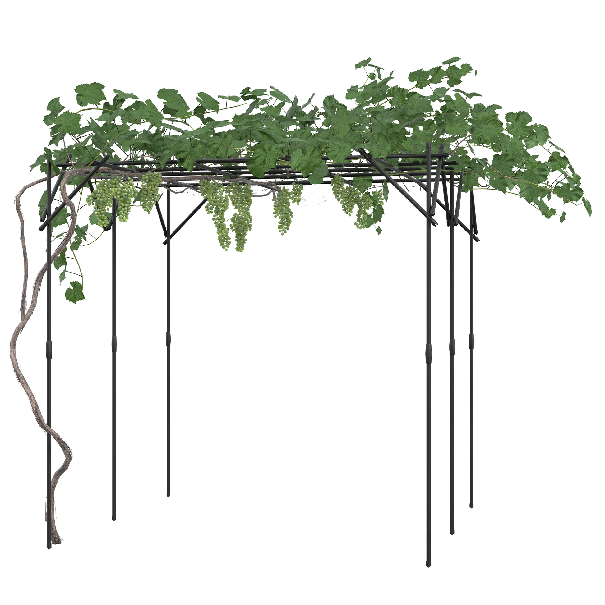 Garvee 86.6 in Garden Arch Trellis, Outdoor Metal Arbor for Climbing Plants, Tool-Free Assembly, Rust-Resistant Plant Support for Roses, Vines & Flowers