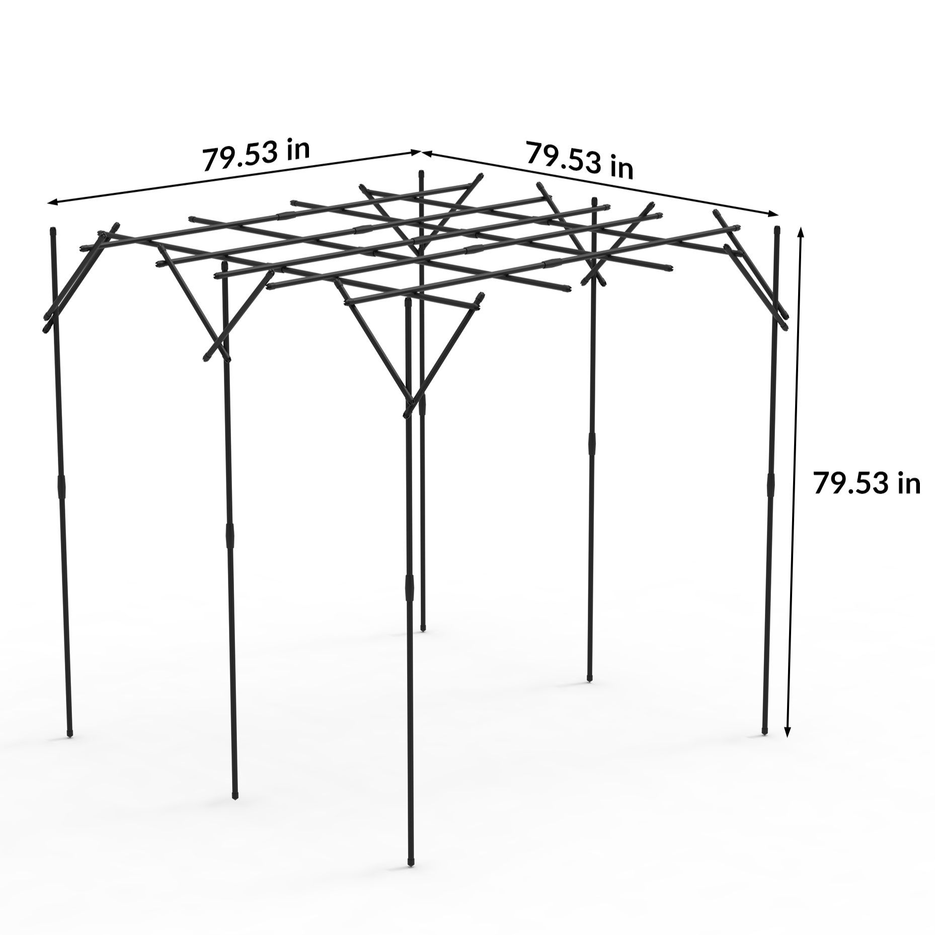 Garvee 86.6 in Garden Arch Trellis, Outdoor Metal Arbor for Climbing Plants, Tool-Free Assembly, Rust-Resistant Plant Support for Roses, Vines & Flowers