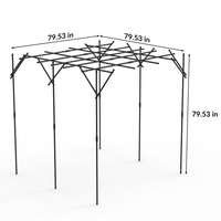 Garvee 86.6 in Garden Arch Trellis, Outdoor Metal Arbor for Climbing Plants, Tool-Free Assembly, Rust-Resistant Plant Support for Roses, Vines & Flowers