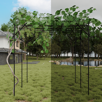 Garvee 86.6 in Garden Arch Trellis, Outdoor Metal Arbor for Climbing Plants, Tool-Free Assembly, Rust-Resistant Plant Support for Roses, Vines & Flowers