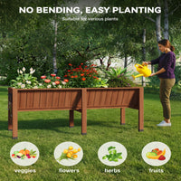 Garvee 72" x 26" x 31" Cedar Raised Garden Bed, 13.7" Deep Elevated Planter Box with Liner, Hooks & Drainage Hole for Vegetables, Herbs & Flowers, Acorn Brown