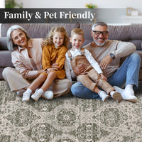 Garvee Persian Red-Brown 2x6 Runner Rug Vintage Irregular Pattern Non Skid Washable Ultra-Thin Long Carpet for Indoor Bedroom Entryway Office Kitchen