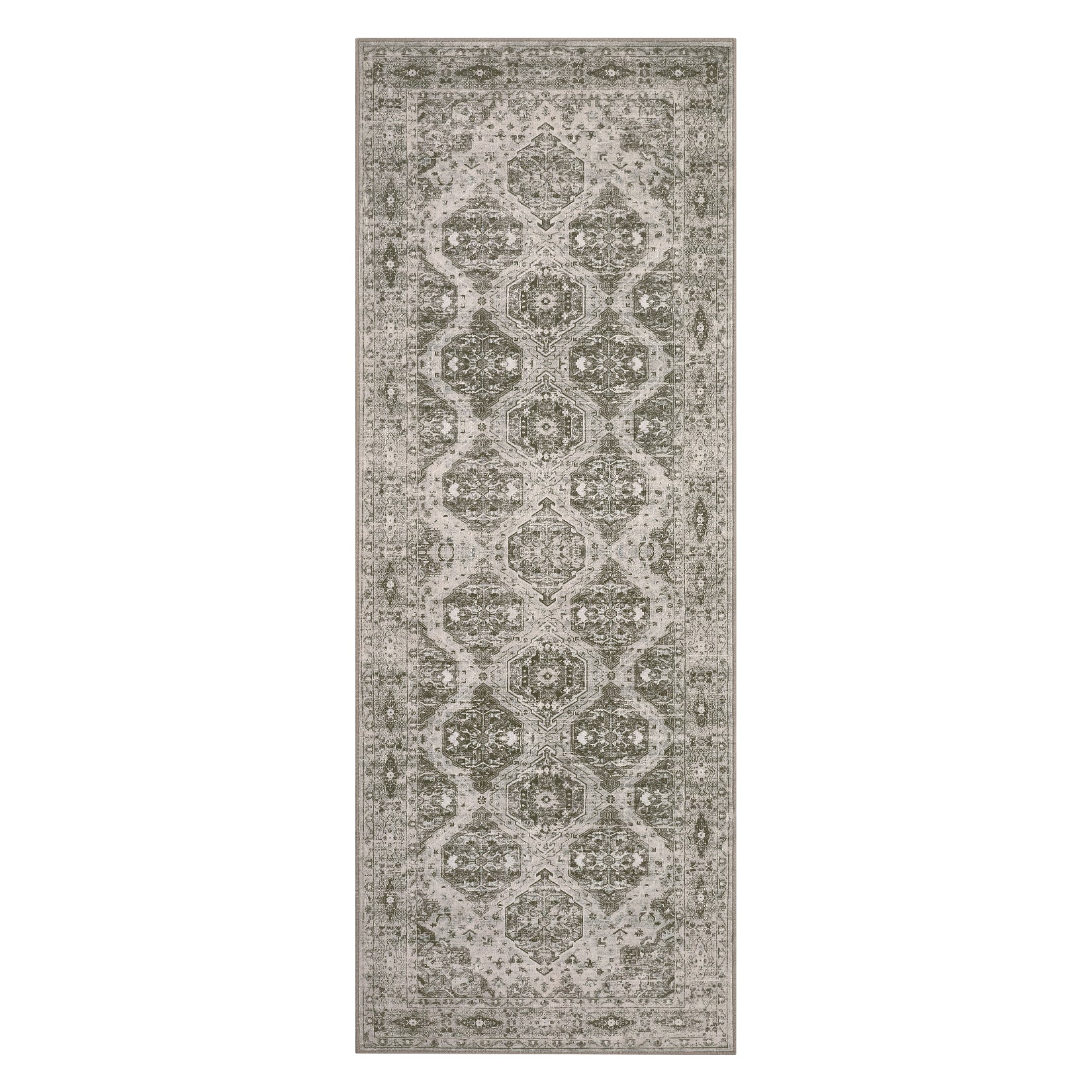Garvee Persian Red-Brown 2x6 Runner Rug Vintage Irregular Pattern Non Skid Washable Ultra-Thin Long Carpet for Indoor Bedroom Entryway Office Kitchen