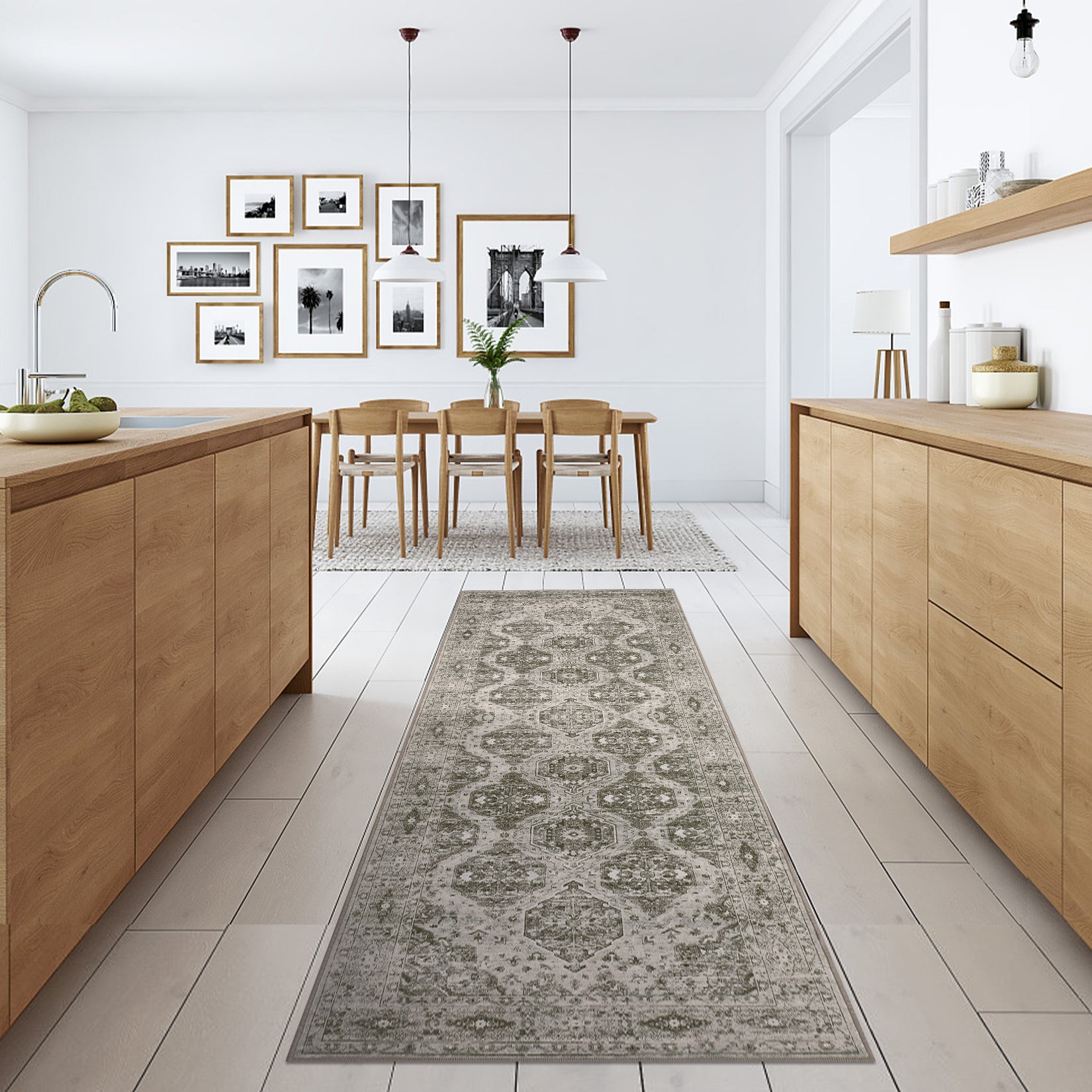 Garvee Persian Red-Brown 2x6 Runner Rug Vintage Irregular Pattern Non Skid Washable Ultra-Thin Long Carpet for Indoor Bedroom Entryway Office Kitchen