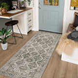 Garvee Persian Red-Brown 2x6 Runner Rug Vintage Irregular Pattern Non Skid Washable Ultra-Thin Long Carpet for Indoor Bedroom Entryway Office Kitchen - Red-Brown