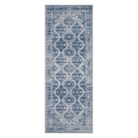 Garvee Persian Blue 2x6 Runner Rug Vintage Irregular Pattern Non Skid Washable Ultra-Thin Long Carpet for Indoor Bedroom Entryway Office Kitchen