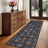 Garvee Runner Rug for Hallways 2'x 6',Soft Vintage Long Kitchen Rug Boho Non-Slip Washable Runner Rugs for Hallways Entryway Laundry Bedroom, Blue - Blue