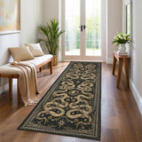 Garvee Snake Washable Runners 2x6 Non Slip Rubber Back Runner Rug for Hallways Kitchen Bedroom Dark Grey - Dark Gray