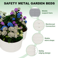 Garvee 2-Pack Galvanized Raised Garden Beds, 4' × 4' × 1' Metal Planter Boxes with Open Base, White