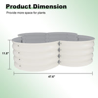 Garvee 2-Pack Galvanized Raised Garden Beds, 4' × 4' × 1' Metal Planter Boxes with Open Base, White