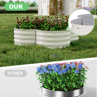 Garvee 2-Pack Galvanized Raised Garden Beds, 4' × 4' × 1' Metal Planter Boxes with Open Base, White