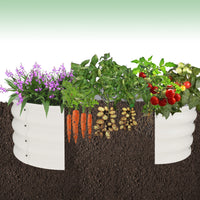 Garvee 2-Pack Galvanized Raised Garden Beds, 4' × 4' × 1' Metal Planter Boxes with Open Base, White