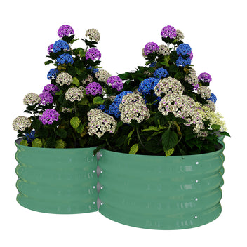 Garvee 2-Pack Galvanized Raised Garden Beds, 4' × 4' × 1' Metal Planter Boxes with Open Base, Green