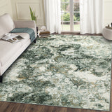 Garvee Abstract 8x10 Green Rugs for Living Room, Washable Modern Green Area Rug for Bedroom Non Slip,Ultra Thin Low Pile Large Carpet for Dining Room Home Office, 8'x10' - Green