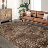 Garvee Washable Area Rugs Stain Resistant Carpet Brown 6'x9' for Living Room Bedroom Kitchen Bathroom - Brown