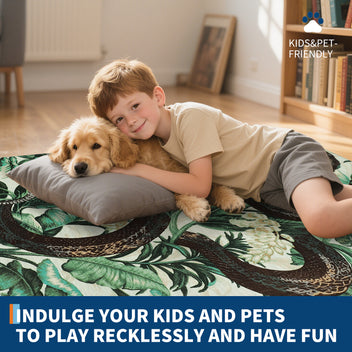Garvee 2x6 Washable Runner Rug Snake Oriental Hallway Area Rug Retro Aesthetics Animal Throw Carpet Non Slip Soft Non-Shedding Kitchen Runners for Bedroom Entryway Living Room