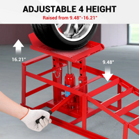 Garvee 2PCS Auto Car Truck Service Ramps Lifts,12000lbs(5T) Garage Car Lift Hydraulic Ramps,Portable Car Ramps for Oil Changes High Lift,Lift Repair Frame Lift Height Adjust 9.8"-15" (Red)