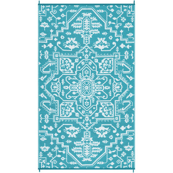 Garvee Waterproof Outdoor Rug 9x18 Reversible Plastic Straw UV-Resistant Heat-Sealed Edges Durable Patio Mat with Carrying Bag for Camping Picnic