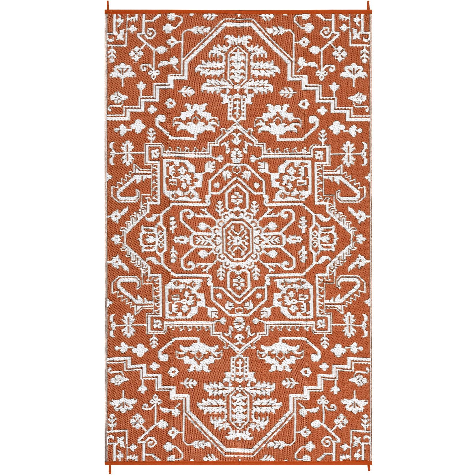 Garvee Large Outdoor Rug 10x20 Waterproof Reversible Plastic Straw Rug for Patio, RV, Picnic, Backyard, Brick Red & White
