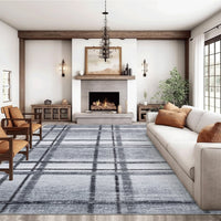 Garvee 10x13 Large Grey Rugs for Living Room, Washable Modern Geometric Area Rug for Bedroom, Soft Non Slip Accent Dining Room Carpet, Low Pile Ultra Thin Rugs for Playroom Nursery
