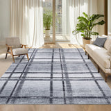 Garvee 10x13 Large Grey Rugs for Living Room, Washable Modern Geometric Area Rug for Bedroom, Soft Non Slip Accent Dining Room Carpet, Low Pile Ultra Thin Rugs for Playroom Nursery - Light Gray