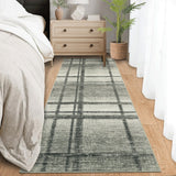 Garvee Washable Runner Rug, Soft Non Slip Geometric Modern Rugs, Low Pile Ultra Thin Rug Runners for Hallways, Indoor Contemporary Carpet Mat for Entryway Kitchen Bedside, 2'x6', Light Green - Light Green