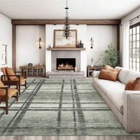 Garvee 8x10 Modern Living Room Rugs, Soft Non Slip Geometric Area Rug for Bedroom, Washable Low Pile Large Under Table Dining RoomCarpet, Accent Textured Floor Cover Playroom Nursery, Light Green
