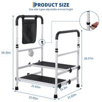 Garvee 2-Step Stool with Dual Handrails 440 lbs Capacity, Heavy Duty Safety Step Stool with Non-Slip Platform & Rubber Feet for Seniors, Bedside, Bathtub, RV