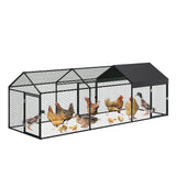 Garvee Large Metal Chicken Coop, Chicken Runs for Yard with Waterproof and Anti-UV Cover, Portable chicken coop for Outdoor Chicken Rabbit Duck, Black, 120"×40"×40"