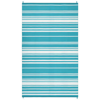Garvee Outdoor Light Blue 9x18 Waterproof Rug Reversible Plastic Straw Rug, Double-Sided Design, UV Resistant, Polypropylene, Lightweight & Portable, Includes Stakes, Patio & Camping