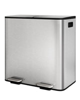 Garvee 2 x 10.6 Gallon Stainless Steel Double Trash Can Step-on Metal Garbage Cans with Lid for Kitchen, Silver - Silver