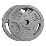 Garvee Cast Iron Weight Plates Set 1 in - Bumper Plates for Home Gym, Strength Training & Weightlifting - 10 LBS Pairs - Durable Black