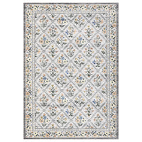 Garvee Grey Modern Foldable Area Rugs Vintage Striped Washable Low Pile Carpet Indoor Living Room Bedroom 9x12ft