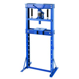 Garvee 12 Ton Hydraulic Press Heavy Duty H-Frame Floor Shop Press with Adjustable Workbench & 2 Press Plates for Metal Bending Straightening Automotive Repair Garage Use Blue - Blue