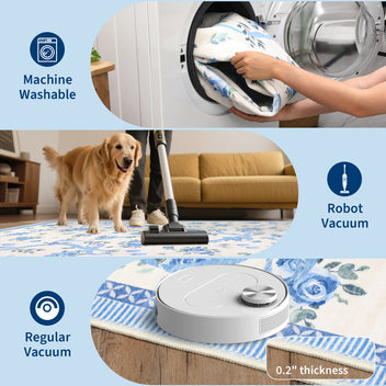 Garvee Modern Bowknot Printed Area Rug Low Pile Soft Washable Polyester Non-Shedding Foldable Indoor Bedroom Living Room Bathroom