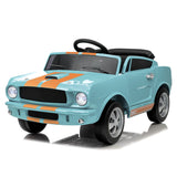 Garvee Ride - P Series: 12V Ride On Shelby GT350 Electric Car for Toddlers with Remote Control, 2 Speeds, Safety Belt, LED Lights, Music, Light Blue, Ages 3+, Indoor/Outdoor - Blue