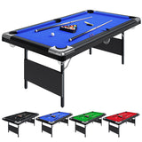 Garvee 6 Ft Billiards Table Portable Foldable Pool Table Full Size Family Game Room Basements Garage - Blue