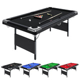 Garvee 7 Ft Foldable Billiards Table with Full Set of Balls, Cues, Chalk & Brush for Family Game Room, Basements or Garage - Black