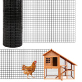 GARVEE 4'x50' Hex Wire Mesh - Galvanized Steel Fencing w/Smooth Edges for Gardens & Coops (Rust-Resistant, Small Animal Proof) - Black